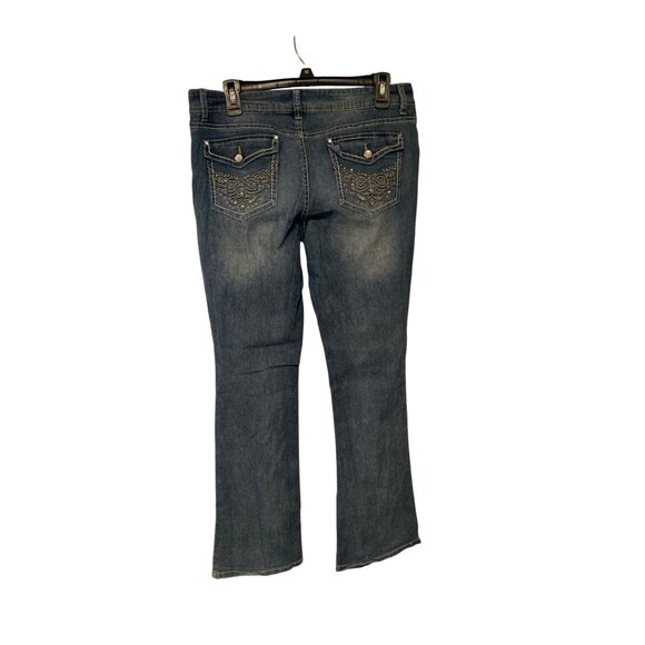 Vintage Y2k LEI Womens Juniors Size 13 Regular Low Rise Slim Bootcut Jeans Blue - Picture 3 of 5